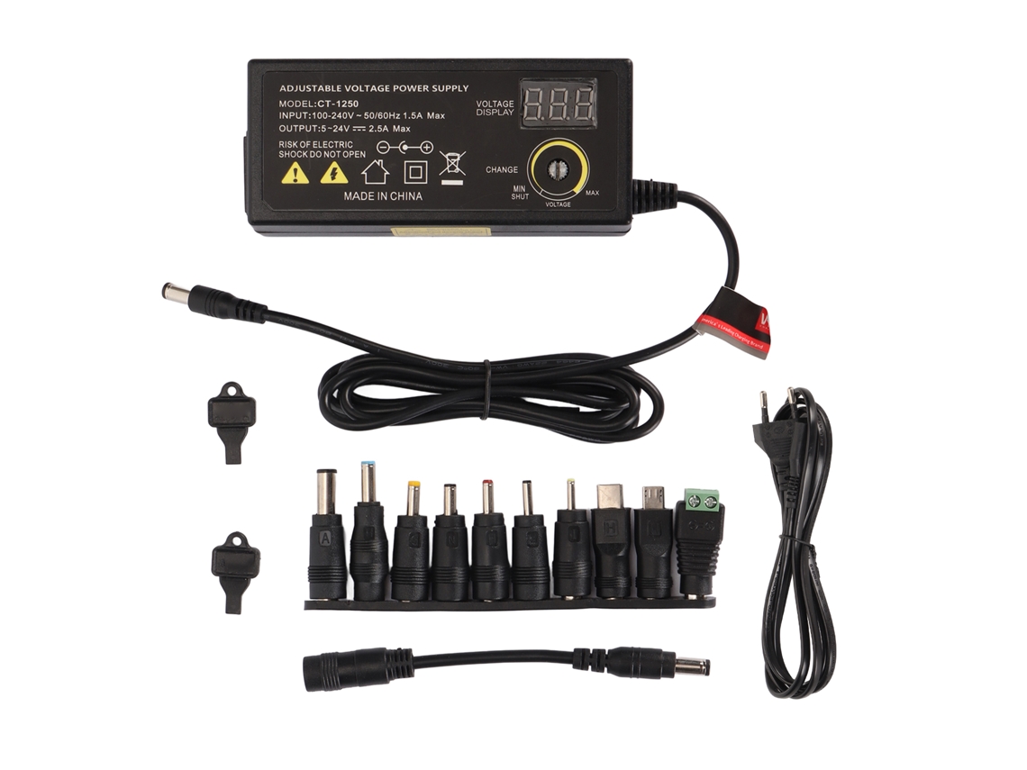 Adaptador Ac/dc 60w Fuente De Alimentación Ajustable Salida 5v-24v 10 Interfaces