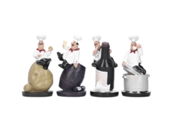 Conjunto De Estatuas De Chef Con Patata Y Vino, Decoración De Cocina, Resina, Regalo Coleccionable