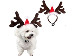 2026-2 Cintas De Antlers De Renos Para Perros Y Gatos Talla Pequeña Y Mediana Con Banda Elástica Ajustable Para Navidad