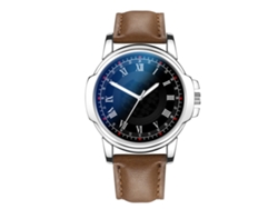 Reloj De Cuarzo De Moda Para Hombres Pulsera De Cuero Negra Dial Blanco Empresarial