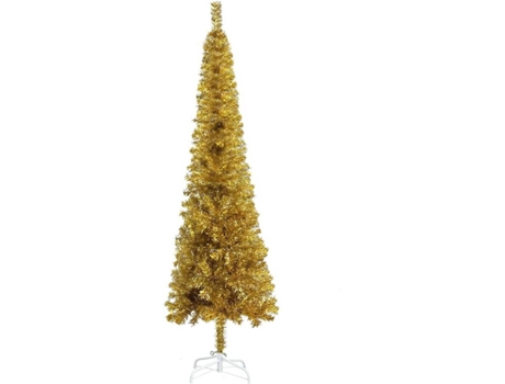 vidaXL Árbol de Navidad delgado dorado 120 cm