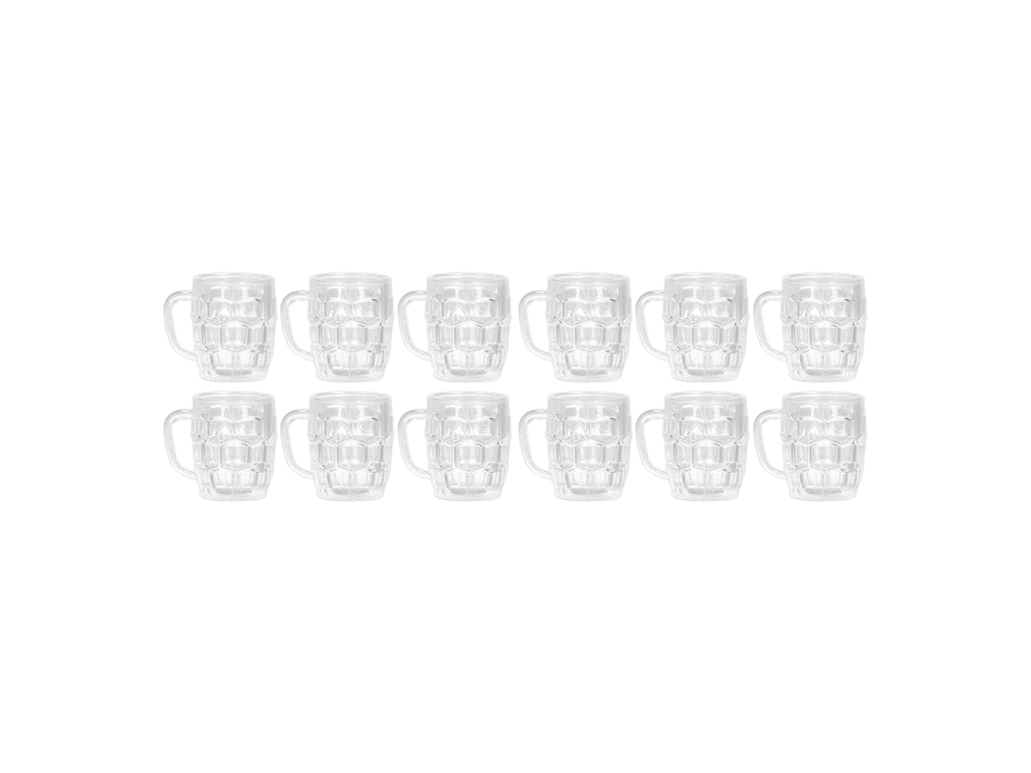 Ats-mini Vasos De Cerveza Simulación Transparentes Miniatura Para Casa De Muñecas Fiesta Picnic 12pcs