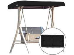Techo Reemplazo Para Columpio Jardín Universal Resistente Al Agua Uv 2-3 Asientos 191x120cm Negro