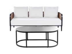 Sofá de 3 plazas BELIANI Montefalco de Aluminio Blanco 200x74x87