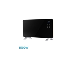 Emisor Térmico De Cristal Himalaya Negro 1500w 2 Potencias Mando Temporizador Ip24 (38x76x6,86cm)