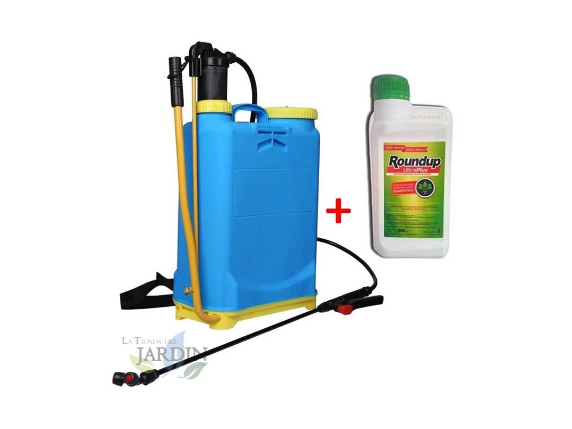 Pack Herbicida ROUNDUP 500ml PULVERIZADOR 16L MOCHILA pulverizar