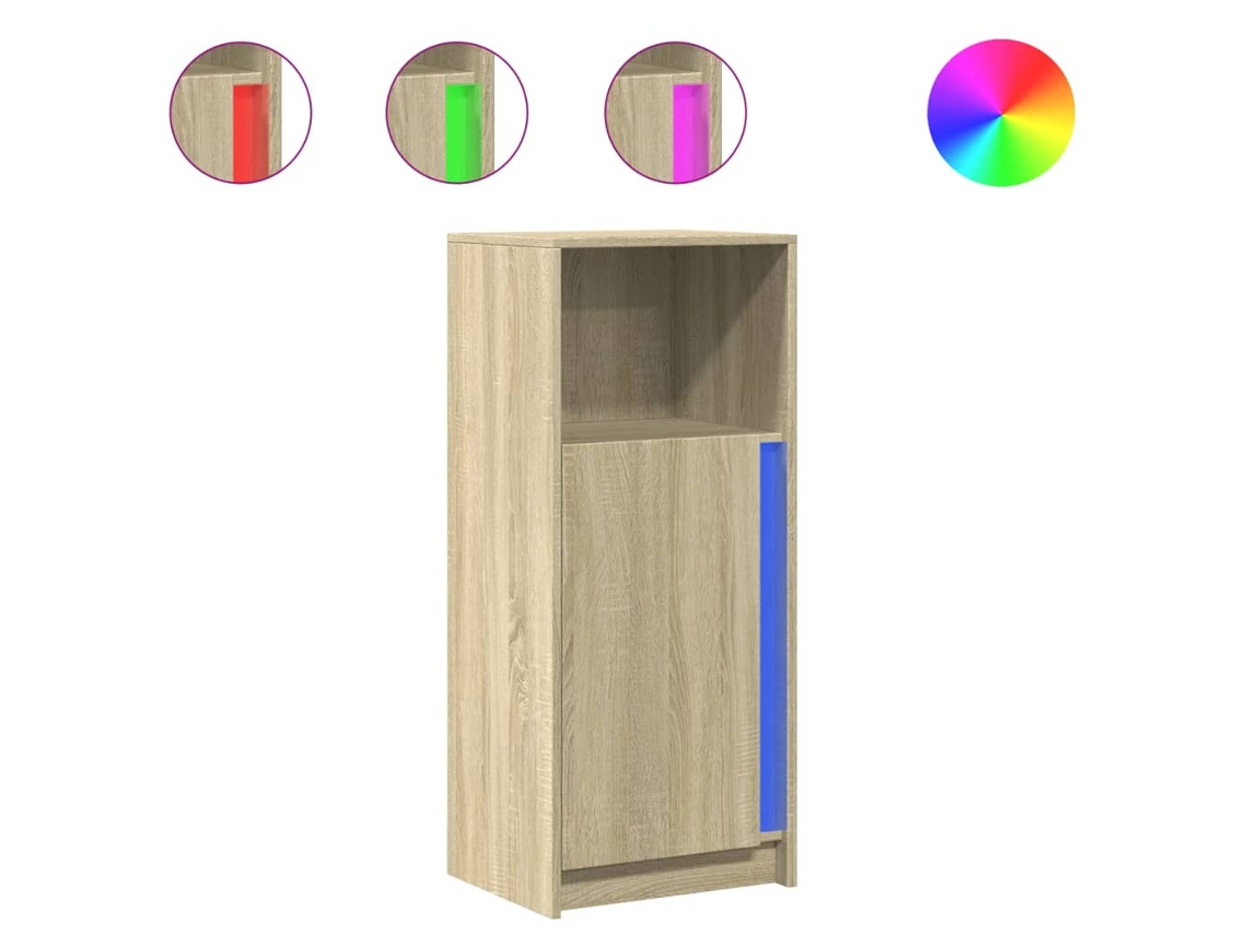 Maison Exclusive - Aparador Con Led Madera Ingeniería Roble Sonoma 42,5x34x100 Cm