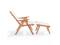 Sillón relax con reposapiés de madera de eucalipto FSC®
