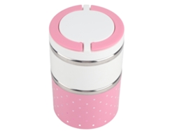 Fiambrera Isotérmica De Acero Inoxidable De Dos Capas Con Asas, 930 Ml, Rosa