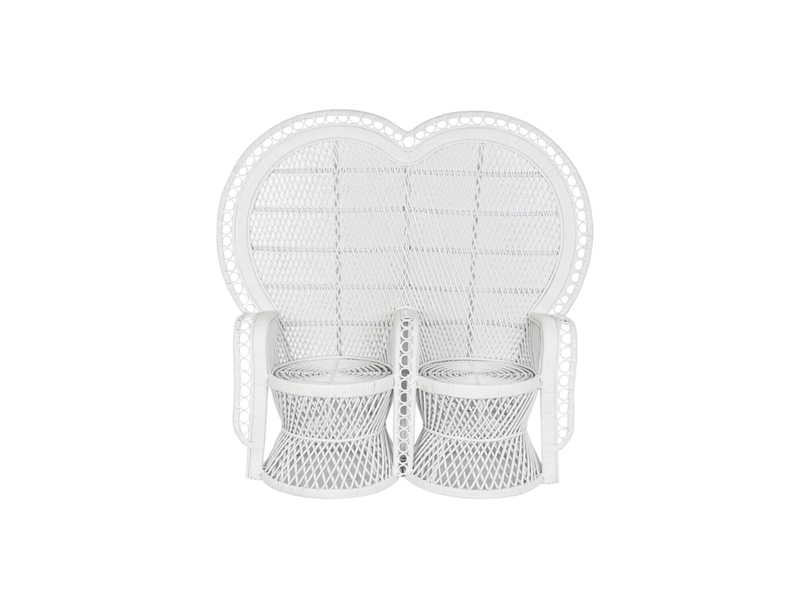 Sillon Ratán 2 Plazas Blanco 157x68x145,5cm
