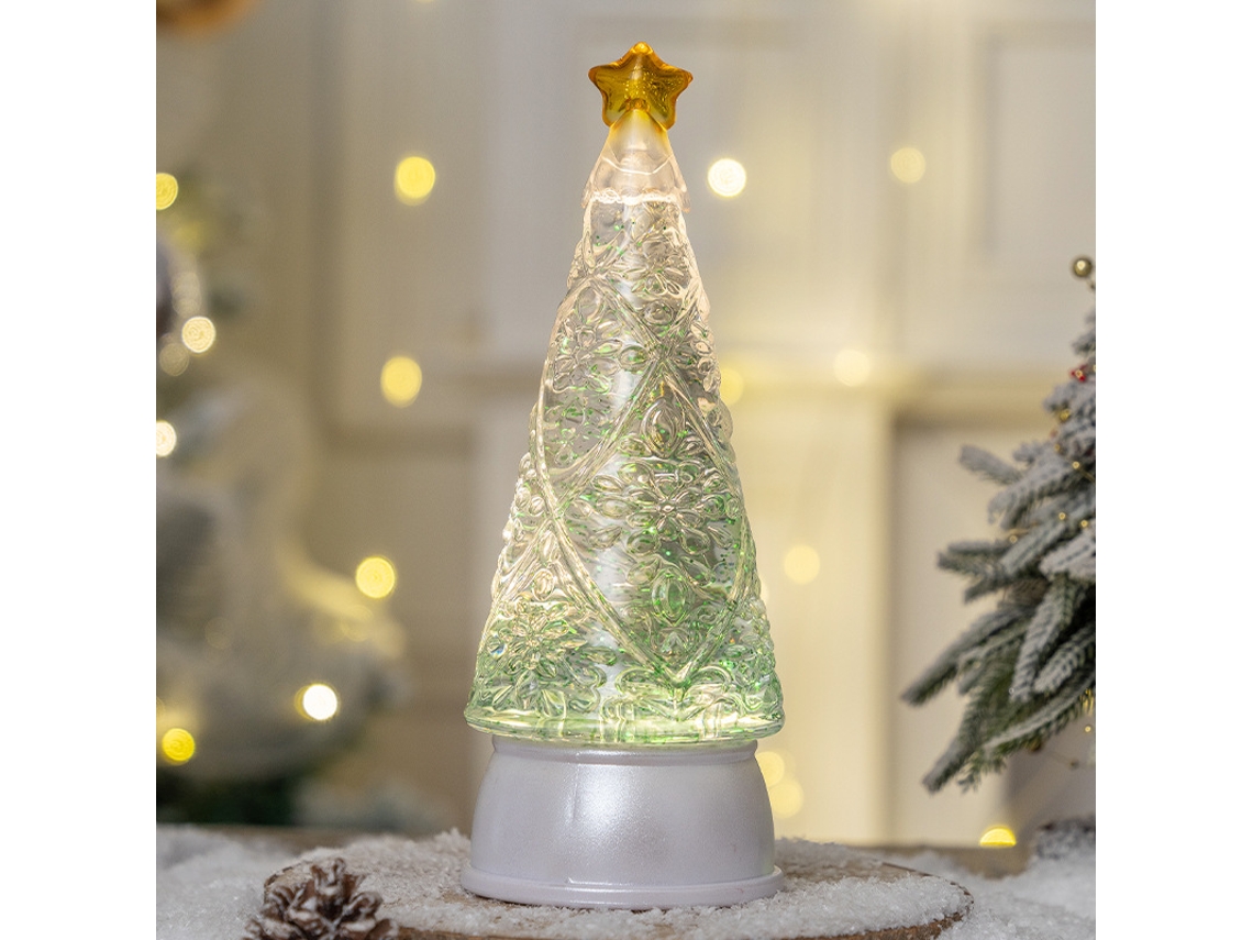Caja de música navideña Yuysan, árbol pequeño iluminado, estilo D
