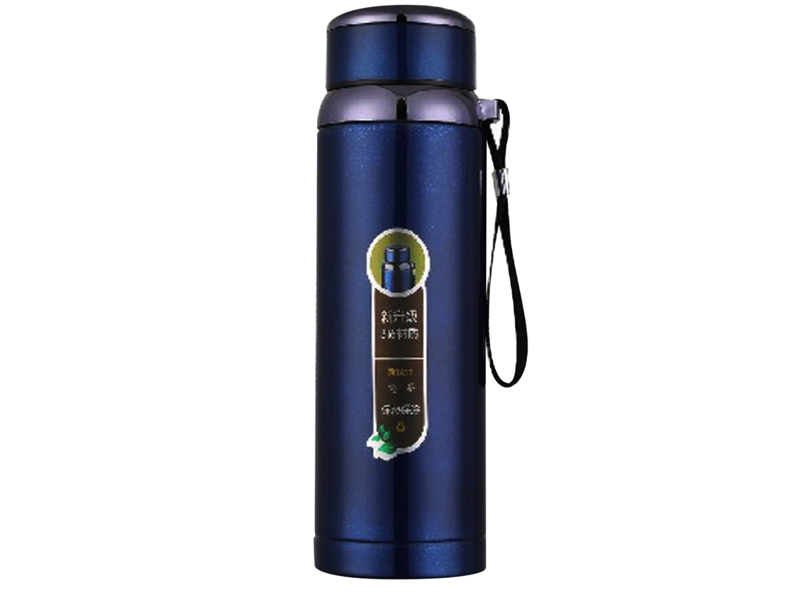 Botella Térmica De Acero Inoxidable De 1000 Ml Con Filtro De Té Extraíble, Boquilla Ancha, Ideal Para La Oficina, Color Azul.