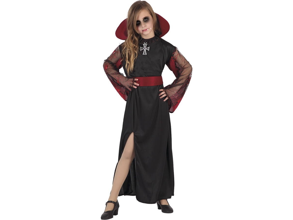 Disfraz de Niña DISFRAZZES Vampiresa Con Cuello (Talla: 10 a 12 años)