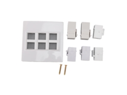 Panel Multimedia De Pared De 6 Puertos Con Hd, Usb 3.0 Y Rj45 Cat6 De 5 Gbps, 4k A 60 Hz.