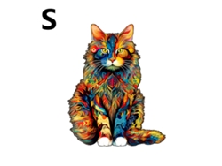 (s) Rompecabezas De Madera Único Con Patrón De Gato Y Formas Irregulares De Animales.