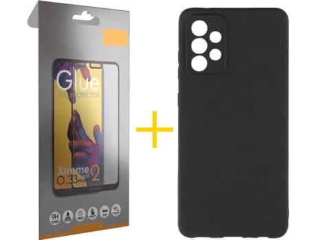 Carcasa y Protector de Pantalla de Vidrio Full Samsung A72 5G SKYHE Silicona Líquida Negro