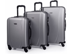 Conjunto de 3 Maletas De Viaje ITACA ABS Gris (75 x 50 x 30 cm - 35/70/100 L)
