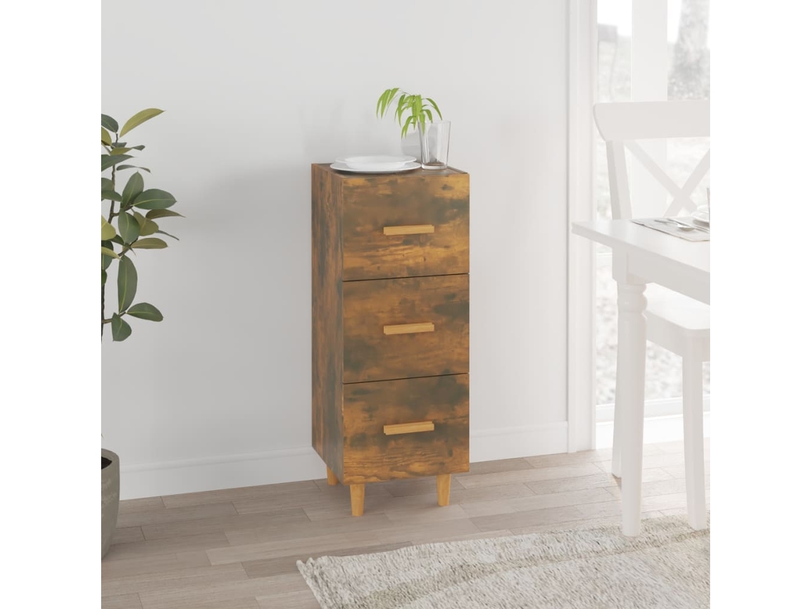 Aparador Madera De Ingeniería Roble Ahumado 34,5x34x90 Cm