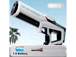 Pistola de agua eléctrica con succión automática, chorro potente, juguete de playa y verano, para niños y niñas, adultos y niños, color blanco. Aeuzwr