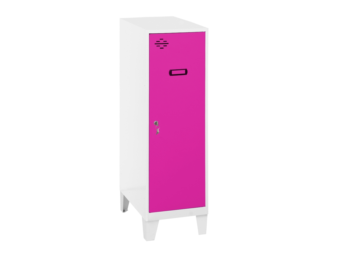 Mini Taquilla Simon Desmontable + Banco 915X400X500 + Pies Blanco/Rojo SIMON RACK