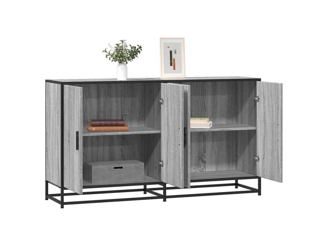 Aparador | Mueble De Comedor | Buffet Madera De Ingeniería Gris Sonoma 134x35x76 Cm Wsd57830