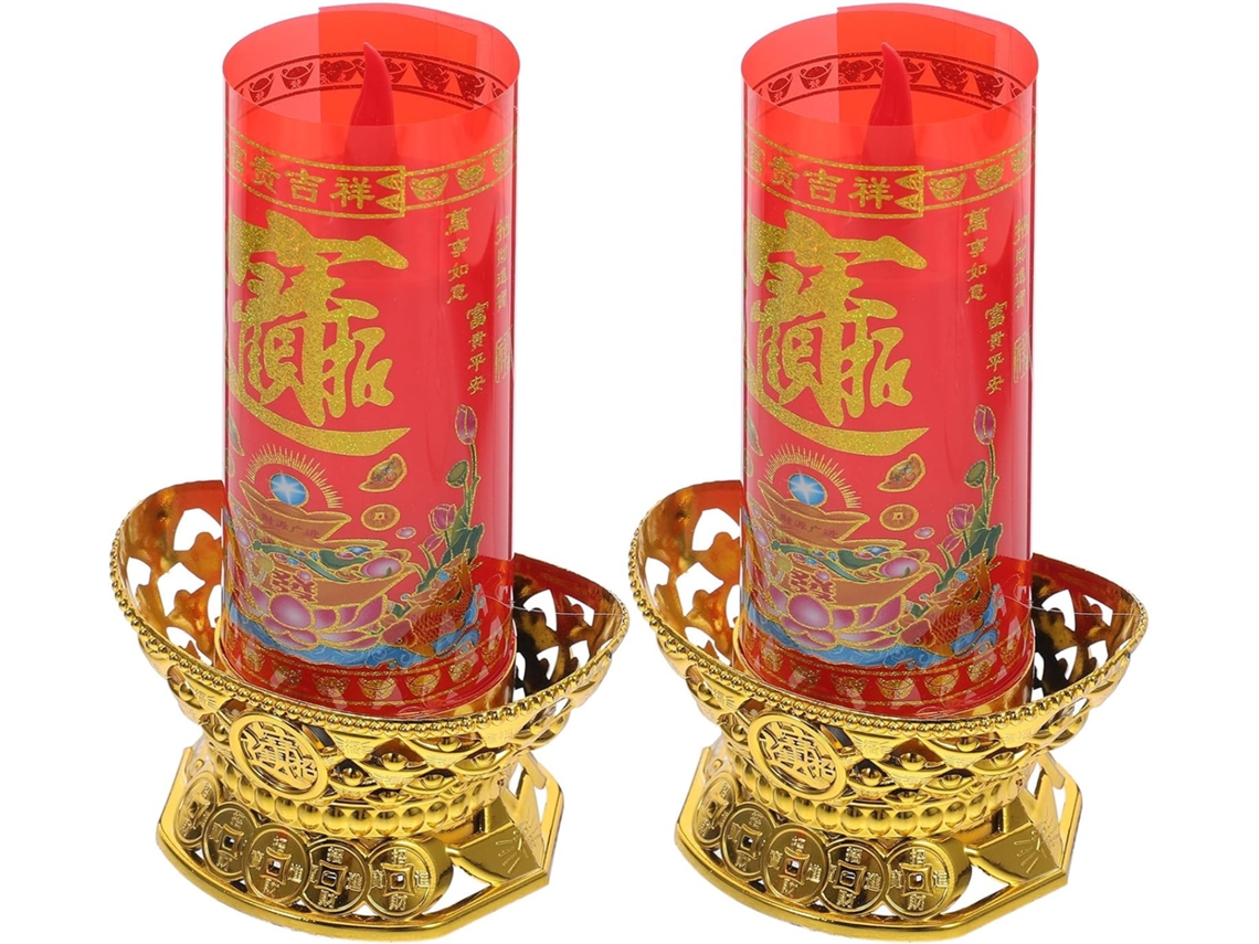 Juego De 2 Velas Led Pequeñas Sin Llama Con Forma De Yuanbao, Velas Eléctricas.
