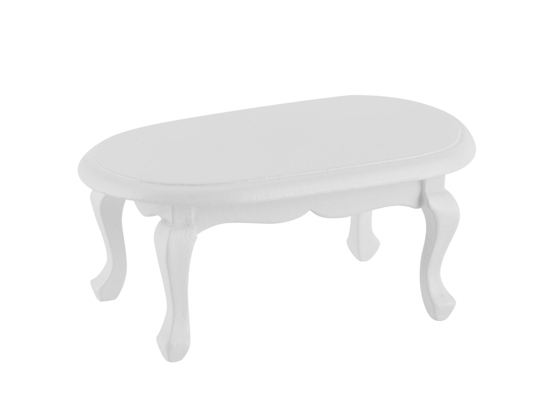 Mesa de centro Rebe, escala 1:12, modelo de móvel em miniatura, acessórios de decoração para casa de bonecas, branca.