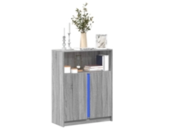 Aparador Con Led Madera De Ingeniería Gris Sonoma 77x34x100 Cm