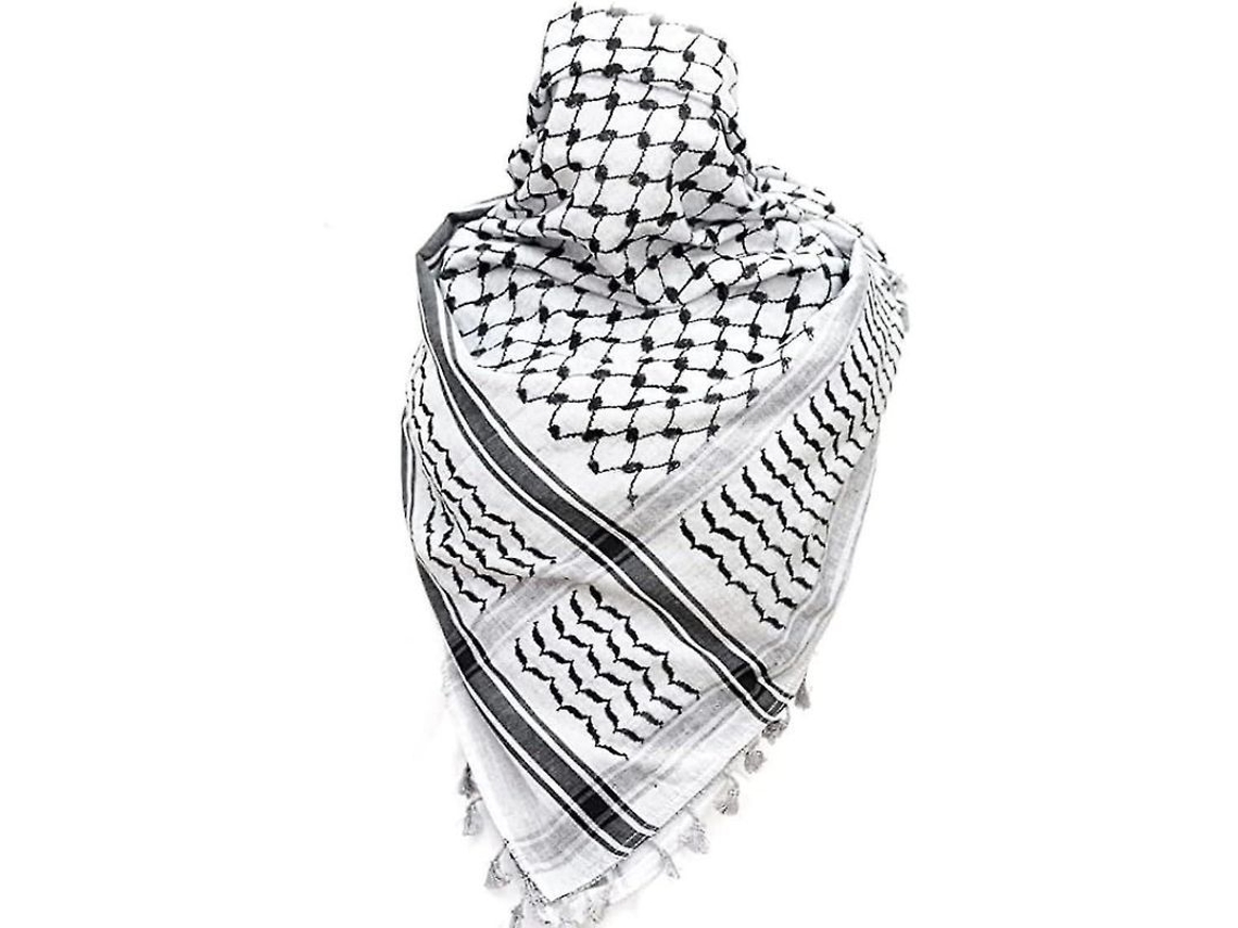 2026-bufanda Palestina Keffiyeh Arafat Hatta De Algodón 100% Con Borlas Y Brillo Dorado