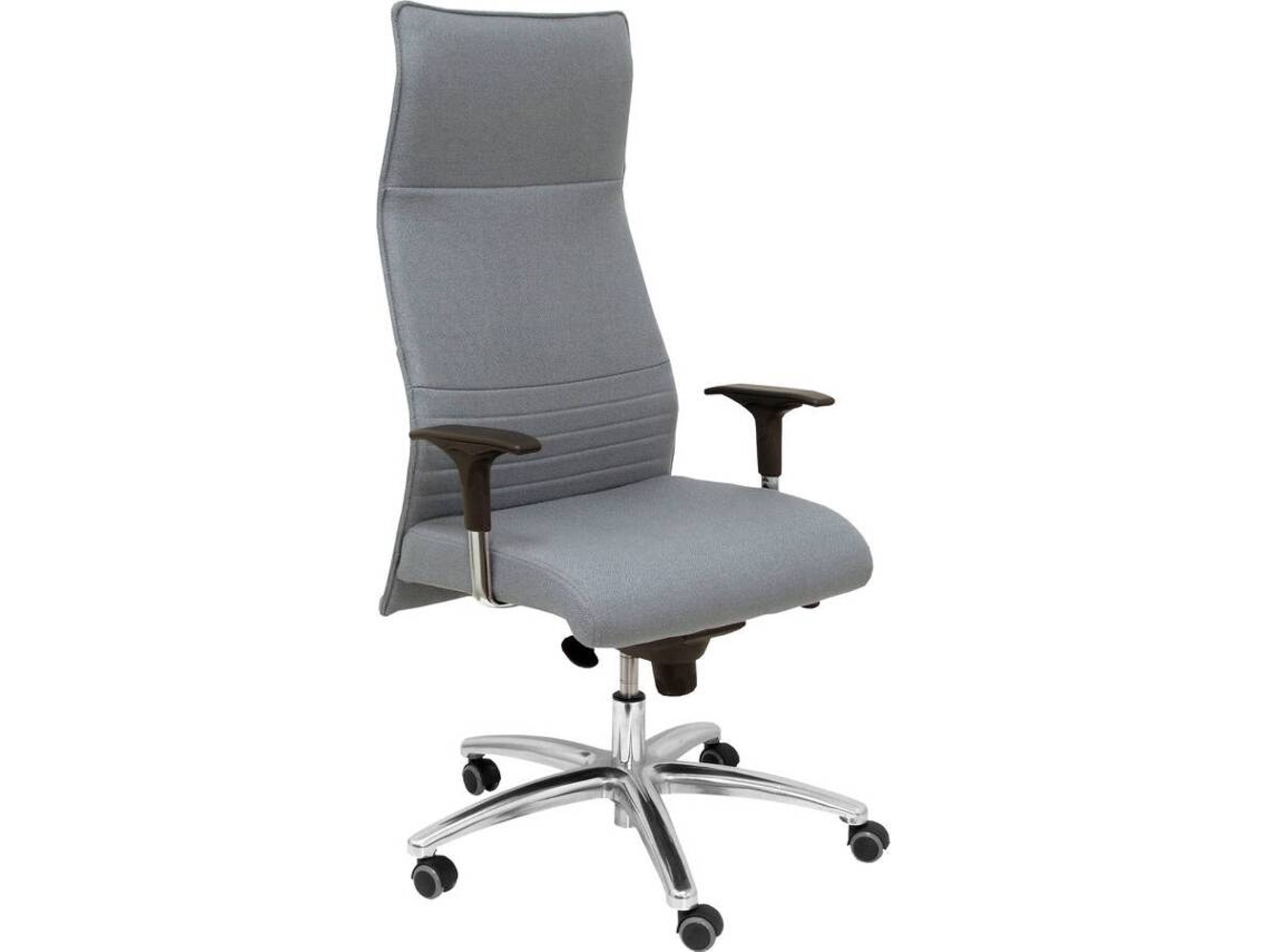 Silla de Escritorio Ejecutiva PYC Albacete XL Gris con ruedas de parqué (Brazos ajustables - Tejido)