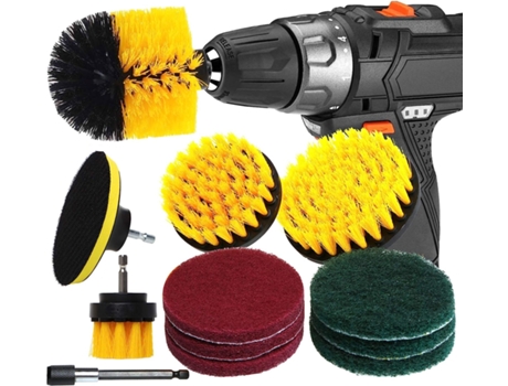 12 Uds cepillo para taladro y barra de extensión cepillo de Metal taladro eléctrico limpieza coche baño bañera cocina azulejo neumáticos ventana