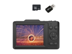 Cámara compacta para estudiantes SZSMART H16 4K hd 48MP 16x zoom antivibración 2.8 tarjeta de memoria 32G - negro
