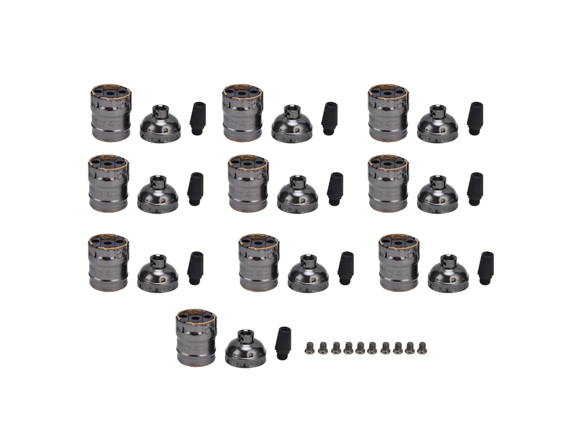 2026-10 Piezas Soportes De Lámpara Retro Duraderos De Aluminio Para Bombillas E26 E27, Sockets Elegantes Para Techo