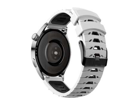Correa de Silicona 20mm dos colores con orificios trapezoidales de tres filas para Samsung Galaxy Watch4 40mm/44mm/Garmin Venu 2 Plus - blanco/negro
