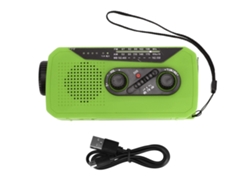 Radio de emergencia solar con linterna LED, carga de 2000 mAh