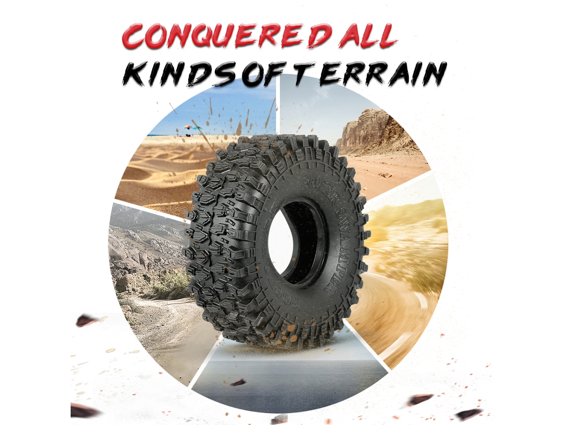 4pcs Austar Ax-5020 Neumáticos 1.9 Pulgadas Rock Crawler 1/10 Para Traxxas Redcat Scx10 Axial Rc4wd Tf2 Coche Rc