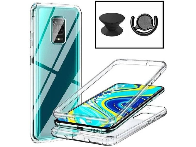 Funda + Popsocket + Soporte Xiaomi Redmi Note 9 360° Impact Protection