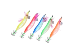 Señuelos Artificiales Luminosos Para Calamares Y Camarones, Jigs Con Anzuelos Afilados, 5 Unidades