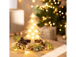 Árbol de Navidad LED LEDKIA (Beis - Madera - 33x18x5 cm)