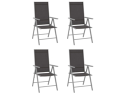 Maison Exclusive - Set De Comedor Para Jardín 5 Piezas Aluminio Y Textilene Plata