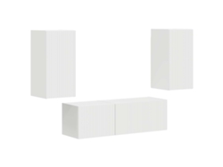 Conjunto de mueble de TV de pared blanco de 4 piezas EXCLUSIVO DE MAISON
