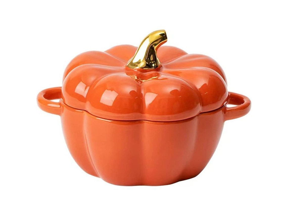 Bol De Cerámica Con Forma De Calabaza, Cazuela Individual, Bol Para Horno Con Tapa Para La Cocina.