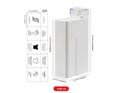 Botella De Detergente Reutilizable De Gran Capacidad (blanca) De 1000 Ml Para Ropa, Contenedor De Almacenamiento Para Suavizante De Telas.