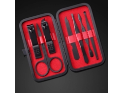 Kit De Manicura Y Pedicura 7 En 1 Con Estuche De Cuero Exquisito (rojo) 2025