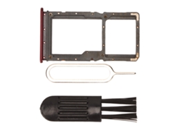 Soporte Para Ranura De Tarjeta Sim Con Pin Y Cepillo Para Redmi Note 7 Note 7 Pro, Plástico Rojo.