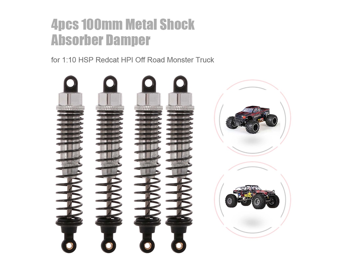 Juego De 4 Amortiguadores Metálicos De 100 Mm Para Coches Rc A Escala 1:10 Hsp Hpi Redcat Off-road Monster Truck