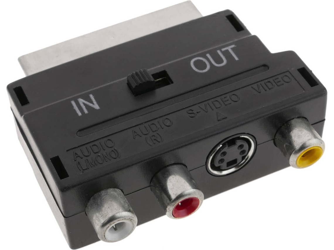 Adaptador BEMATIK TV06100 (3xRCA-H y SVHS/SCART-M)