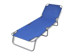 Tumbona plegable Mueble para patio Asiento de jardín de acero con recubrimiento polvo azul