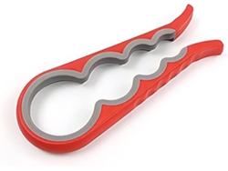 Abrelatas Goma 4 En 1 Antideslizante Rojo, Abridor Cocina