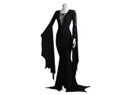 Traje De Cosplay Morticia Addams Para Mujer Vestido Gótico Punk Sexy Con Mangas Amplias Halloween Rojo L Rojo